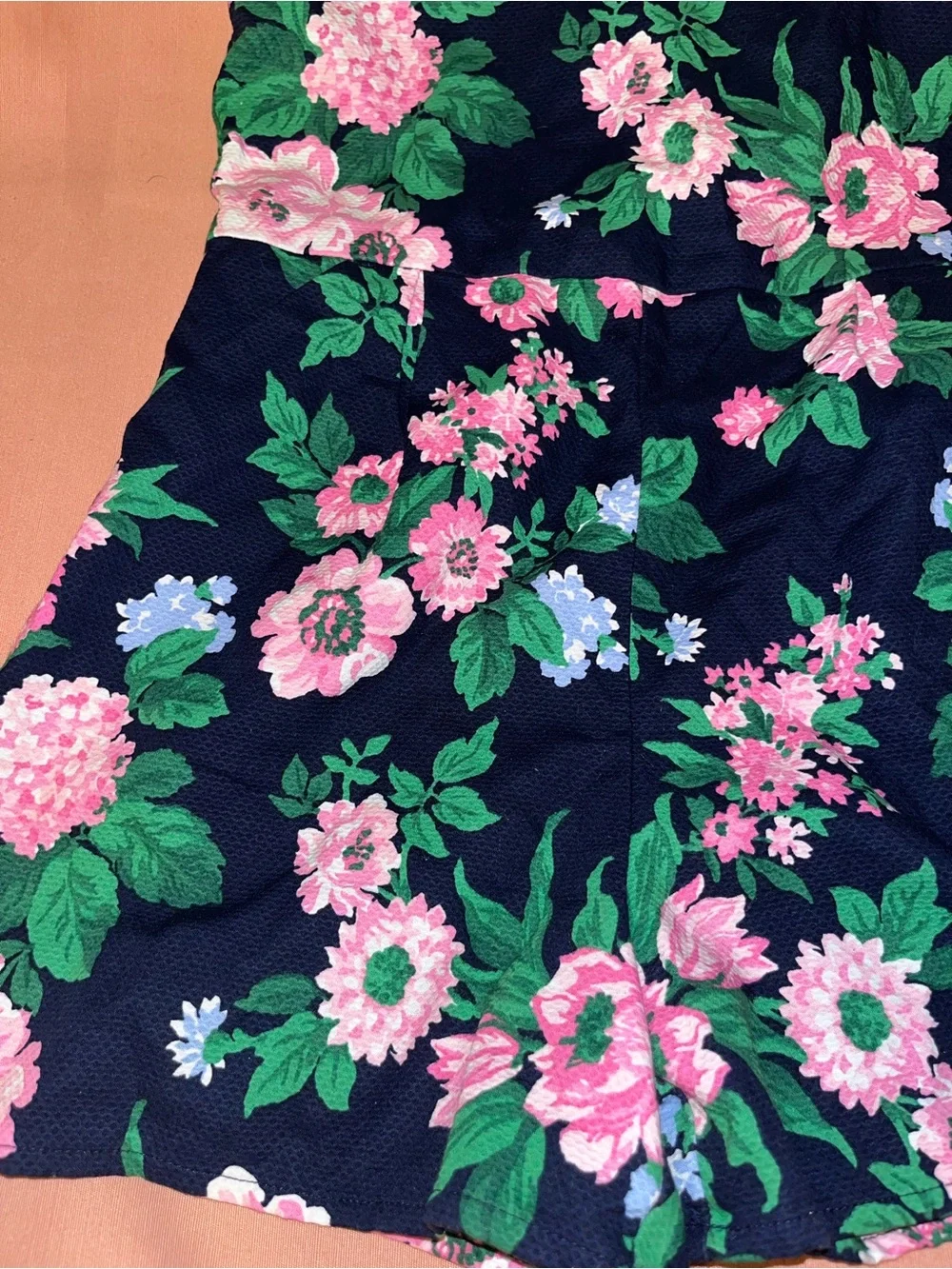 Janie and Jack Navy Floral Girls' Romper with Pink Flowers